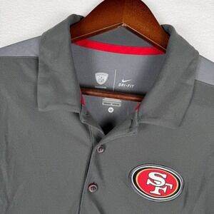 Nike San Francisco 49ers NFL Training Dri-FIT Polo Shirt Mens M Grey Embroidered